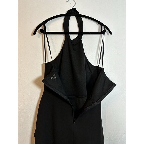 CITY‎ TRIANGLES JUNIORS sz 9 LITTLE BLACK DRESS Tiered Halter Neck Fit Flare LBD - Picture 8 of 9
